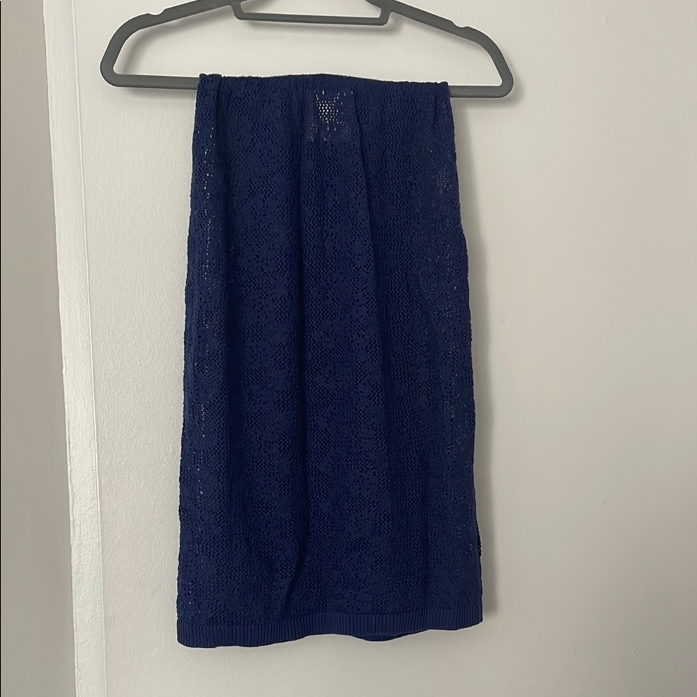 Elegant Navy Blue Lace Skirt